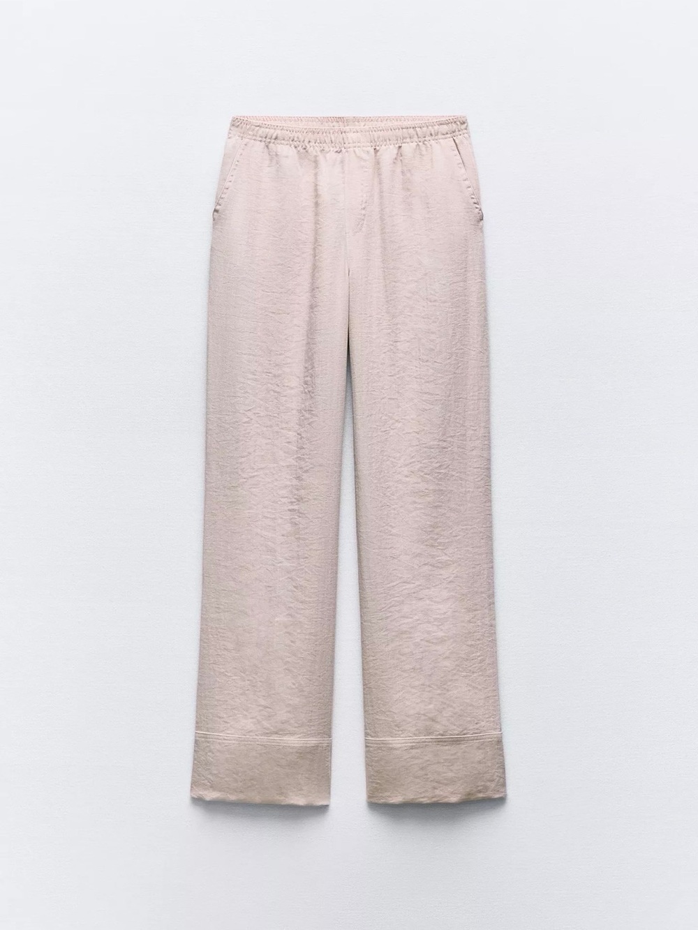 Zara Chalk Pink Elastic Waist Pants